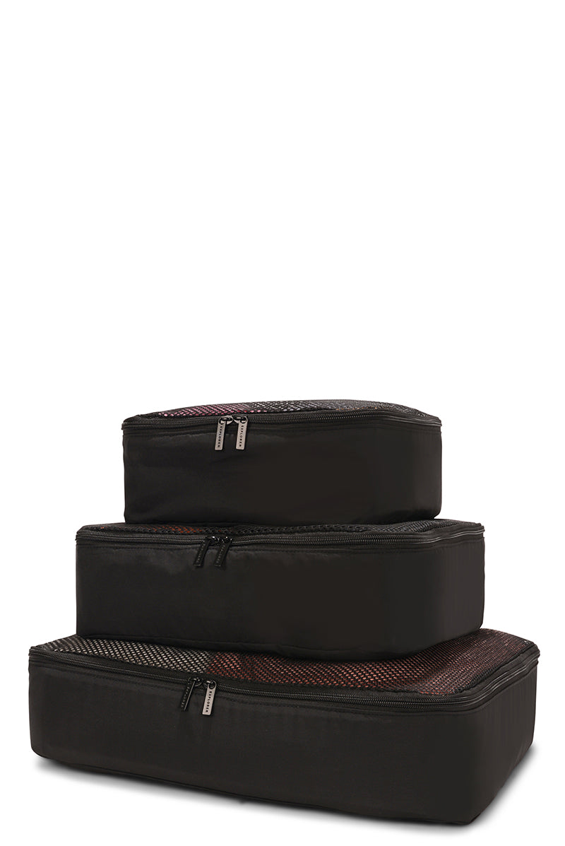 Square Packing Cubes (3 Pack) Black