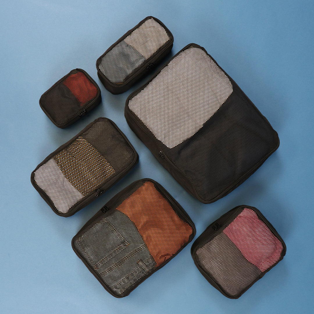 Rectangular & Square Packing Cubes (6 Pack) Black