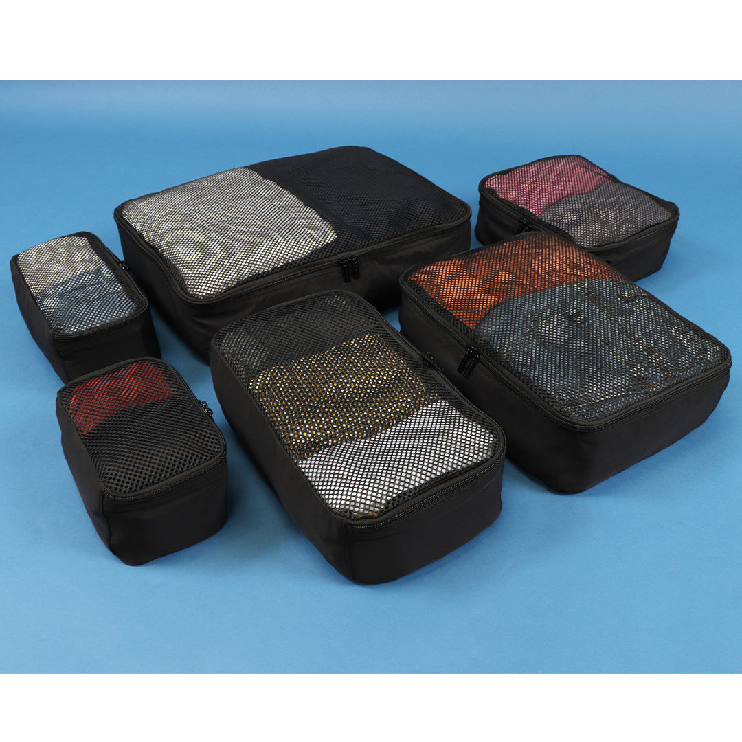 Rectangular & Square Packing Cubes (6 Pack) Black